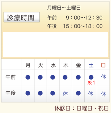 金林耳鼻咽喉科　診療時間